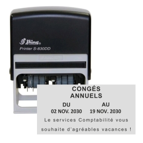 Tampon Double-Dateur Shiny S830DD - 75X38mm