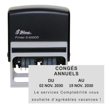 Tampon Double-Dateur Shiny S830DD - 75X38mm