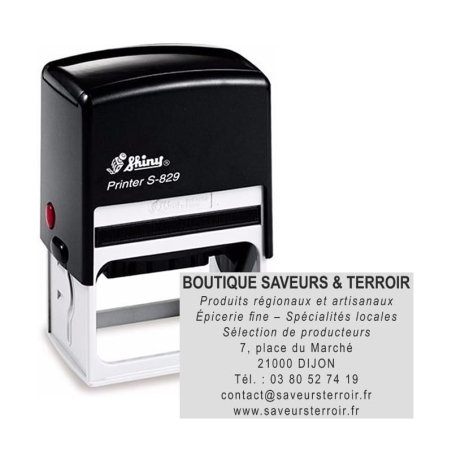Tampon personnalisé - Shiny S-829 - 9 lignes max - 64x40 mm