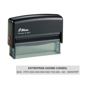 Tampon personnalisé - Shiny S-831 - 2 lignes max - 70x10 mm