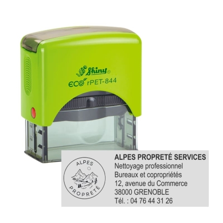Tampon personnalisé - Shiny éco R-PET-844 - 6 lignes max - 58x22 mm