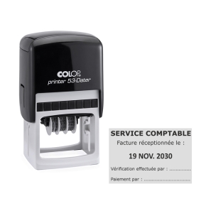 Tampon dateur Colop Printer 53 - 2+2 lignes - 42x30 mm