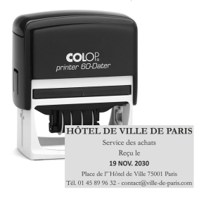 Tampon dateur Colop Printer 60 - 3+2 lignes - 76x37 mm