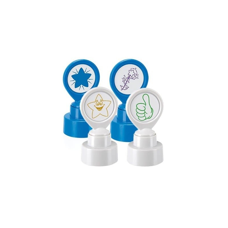Pack 4 tampons ronds de motivation Colop pour enseignant - 22mmØ