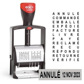 Tampon dateur multi-formules Colop 2000WD - 12 formules