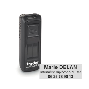 Tampon Trodat Mobile Printy 9511 - 3 lignes - 38x14 mm