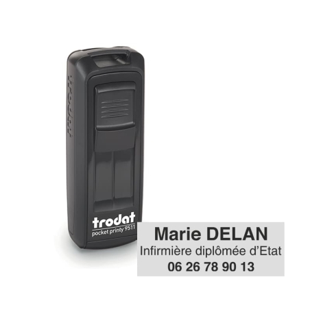 Tampon Trodat Mobile Printy 9511 - 3 lignes - 38x14 mm