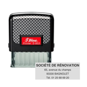 Tampon personnalisé - Shiny S-853 - 4 lignes max - 47x18mm