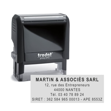 Tampon Trodat Printy 4913 - 6 lignes personnalisables - 58X22
