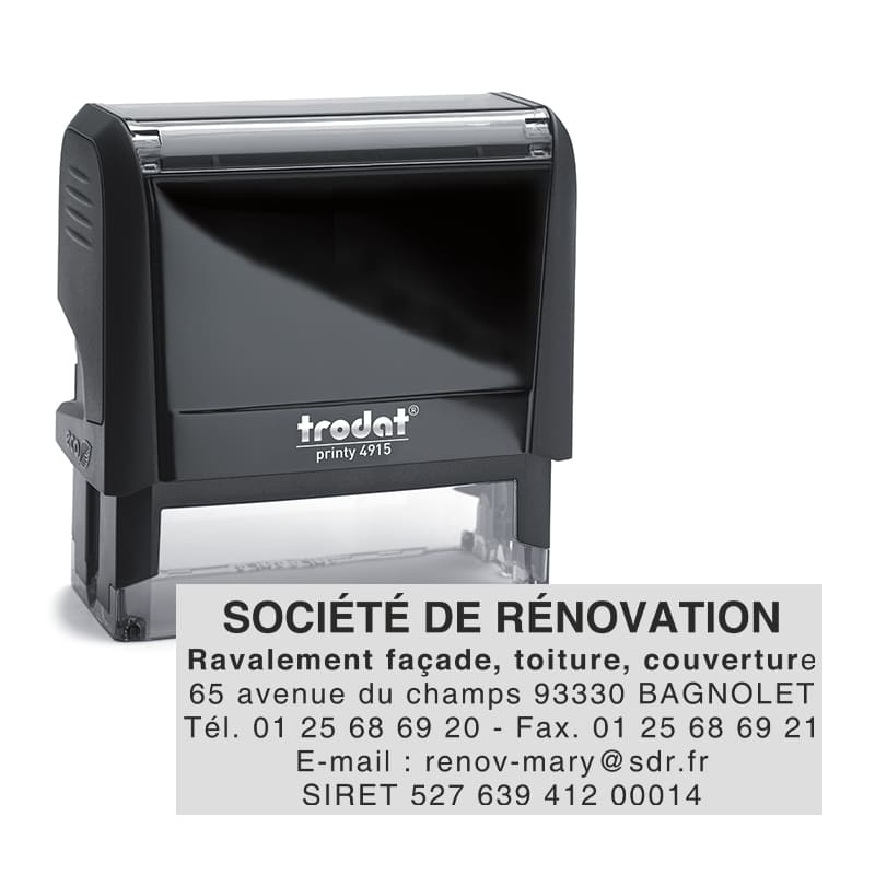 Tampon Trodat Printy 4915 - 6 Lignes personnalisables - 70X25mm