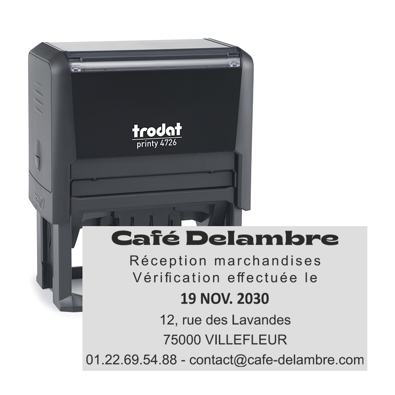 Tampon Dateur Trodat 4726 - 3+3 lignes personnalisables - 75X38mm