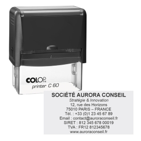 Tampon Colop Printer Line 60 - 9 lignes max. - 76x37 mm
