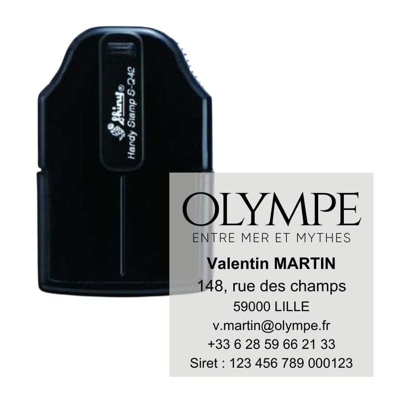 Tampon personnalisé carré Handy Stamp Shiny S-Q42 8 lignes 42x42mm