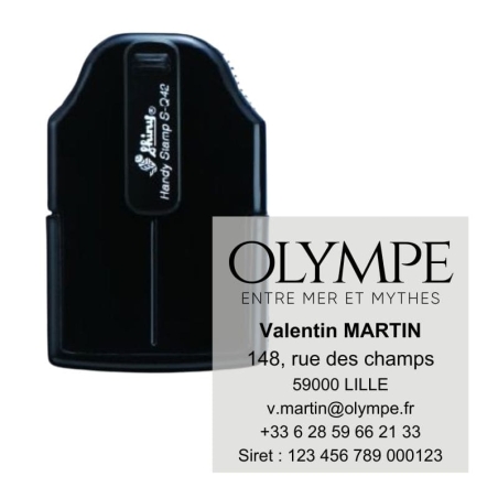 Tampon personnalisé carré Handy Stamp Shiny S-Q42 8 lignes 42x42mm