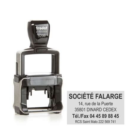 Tampon Texte Trodat 5200 5 Lignes Metal Line 4.0 - 41X24mm