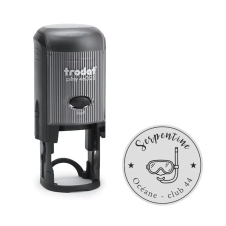 Tampon Trodat 46025 rond - 5 lignes personnalisables - 25mm Ø