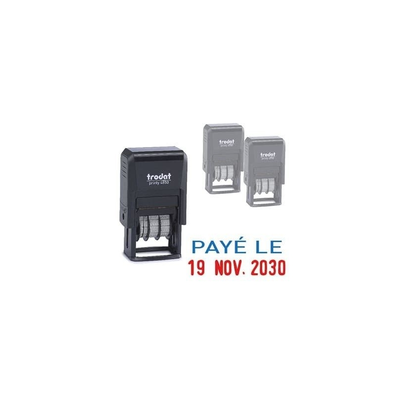 Tampon Mini Dateur Trodat 4850L2 - Payé le - 25x11 mm