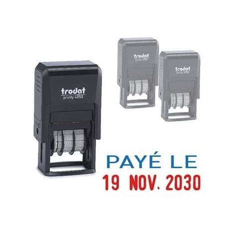 Tampon Mini Dateur Trodat 4850L2 - Payé le - 25x11 mm